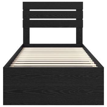 Bettrahmen Schwarz 90 x 190 cm Massives Kiefernholz
