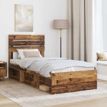 Bettrahmen Altholz 90 x 190 cm Massives Kiefernholz