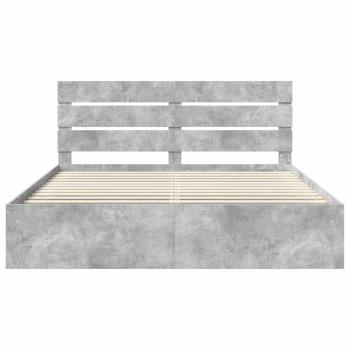 Bettrahmen mit Kopfteil Beton 200 x 200 cm Massives Kiefernholz