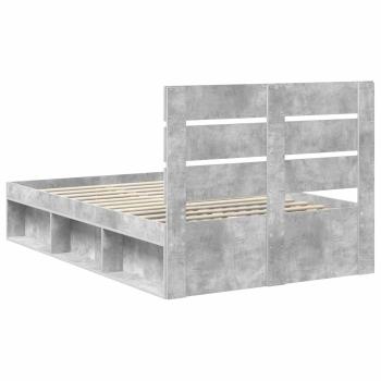 Bettrahmen mit Kopfteil Beton 120 x 200 cm Massives Kiefernholz
