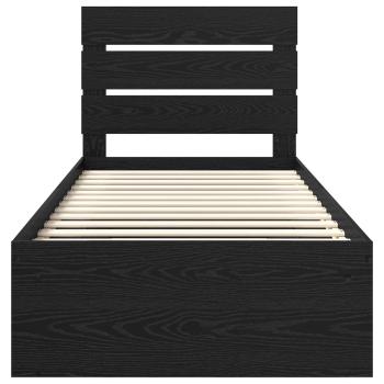 Bettrahmen Schwarz 100 x 200 cm Massives Kiefernholz