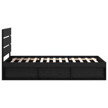 Bettrahmen Schwarz 75 x 190 cm Massives Kiefernholz