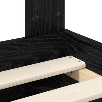 Bettrahmen Schwarz 75 x 190 cm Massives Kiefernholz