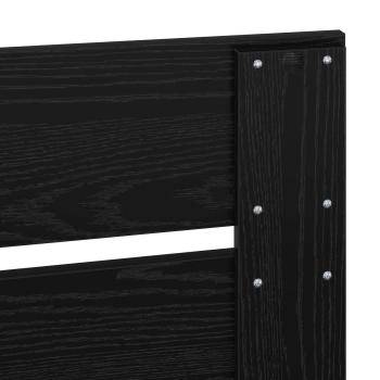 Bettrahmen Schwarz 75 x 190 cm Massives Kiefernholz