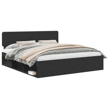 Bettrahmen Schwarz 200 x 200 cm Massives Kiefernholz