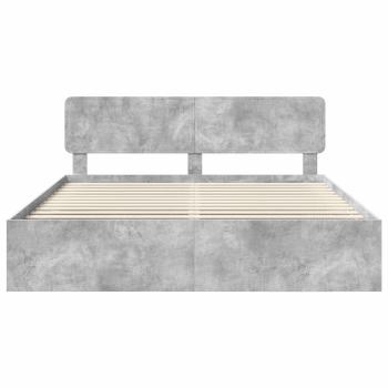 Bettrahmen mit Kopfteil Beton 200 x 200 cm Massives Kiefernholz