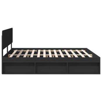 Bettrahmen Schwarz 180 x 200 cm Massives Kiefernholz