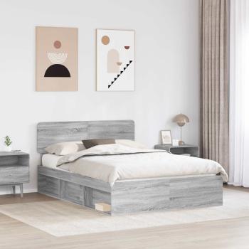 Bettrahmen Sonoma-Grau 150 x 200 cm Massives Kiefernholz