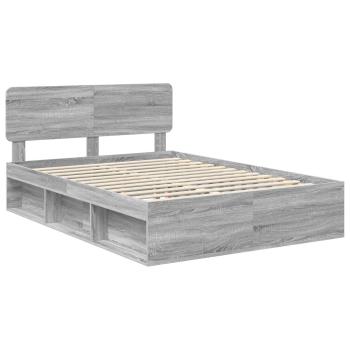 Bettrahmen Sonoma-Grau 150 x 200 cm Massives Kiefernholz