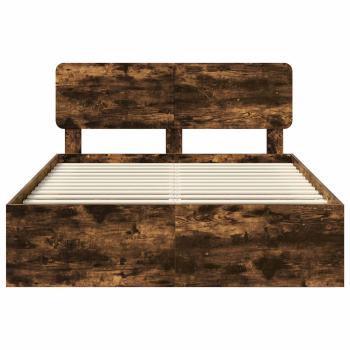Bettrahmen Geräucherte Eiche 140 x 200 cm Massives Kiefernholz