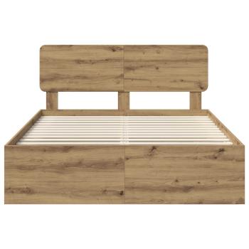 Bettrahmen mit Kopfteil Kunsthandwerk Eiche 140 x 200 cm