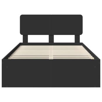 ARDEBO.de - Bettrahmen Schwarz 120 x 190 cm Massives Kiefernholz