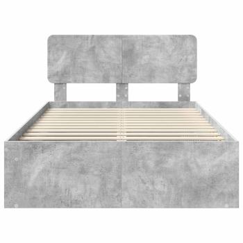 Bettrahmen mit Kopfteil Beton 120 x 190 cm Massives Kiefernholz