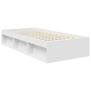 Bettrahmen mit Kopfteil Weiß 90 x 200 cm Massives Kiefernholz