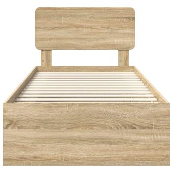 Bettrahmen Sonoma-Eiche 75 x 190 cm Massives Kiefernholz