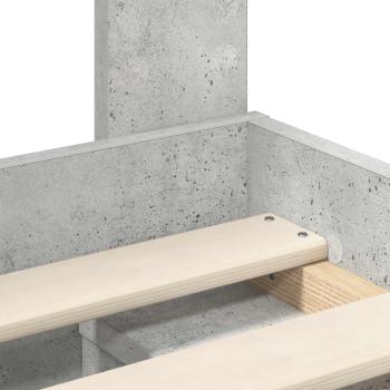 ARDEBO.de - Bettrahmen Beton Grau 75 x 190 cm Massives Kiefernholz