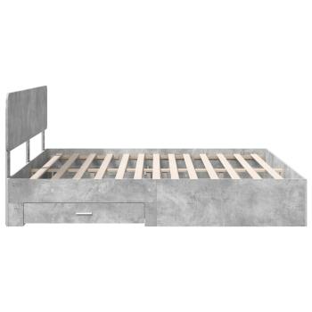 Bettrahmen mit Schubladen Beton Grau 180 x 200 cm Holzwerkstoff