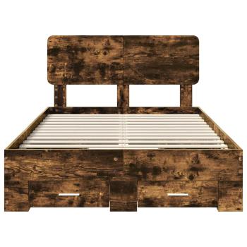 Bettrahmen Geräucherte Eiche 120 x 200 cm Holzwerkstoff