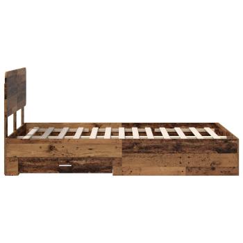 Bettrahmen mit Kopfteil Altholz 120 x 190 cm Holzwerkstoff