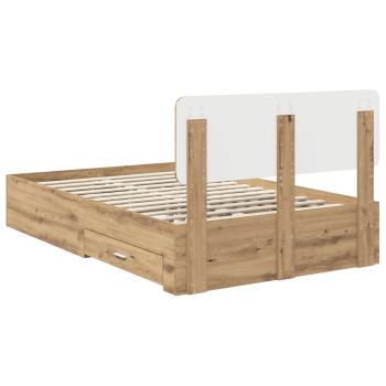 ARDEBO.de - Bettrahmen Artisan-Eiche 120 x 190 cm Holzwerkstoff