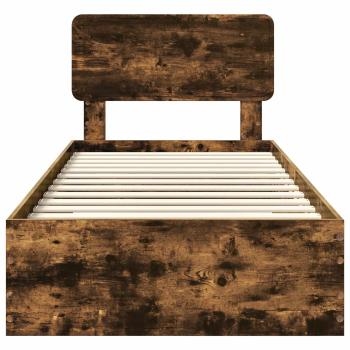Bettrahmen Geräucherte Eiche 90 x 190 cm Holzwerkstoff