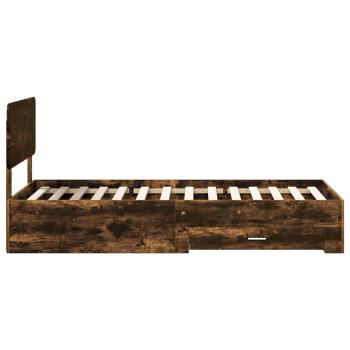 Bettrahmen Geräucherte Eiche 90 x 190 cm Holzwerkstoff