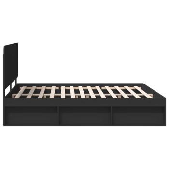 Bettrahmen Schwarz 200 x 200 cm Massives Kiefernholz