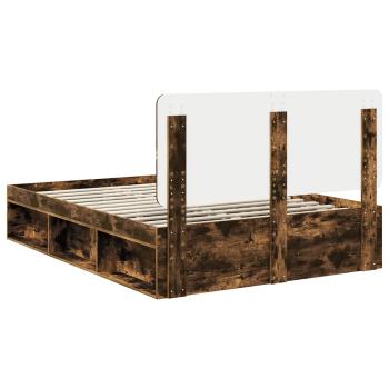 Bettrahmen Geräucherte Eiche 160 x 200 cm Massives Kiefernholz