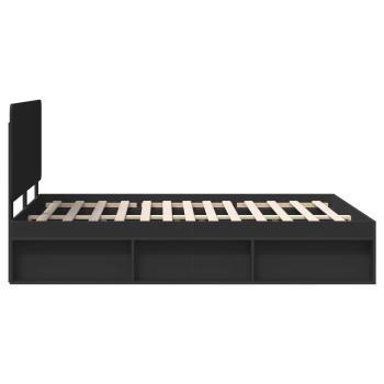 Bettrahmen Schwarz 150 x 200 cm Massives Kiefernholz