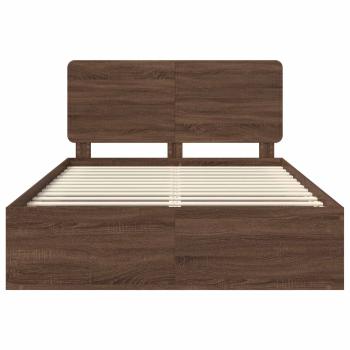 Bettrahmen Braun Eichen-Optik 140 x 200 cm Massives Kiefernholz