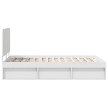 Bettrahmen mit Kopfteil Weiß 120 x 200 cm Massives Kiefernholz