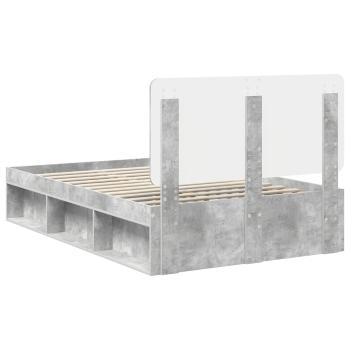 Bettrahmen mit Kopfteil Beton 120 x 200 cm Massives Kiefernholz