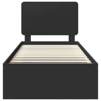 ARDEBO.de - Bettrahmen Schwarz 90 x 200 cm Massives Kiefernholz