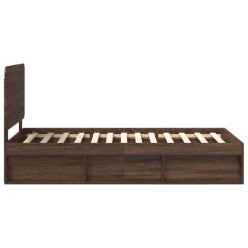 Bettrahmen Braun Eichen-Optik 90 x 190 cm Massives Kiefernholz