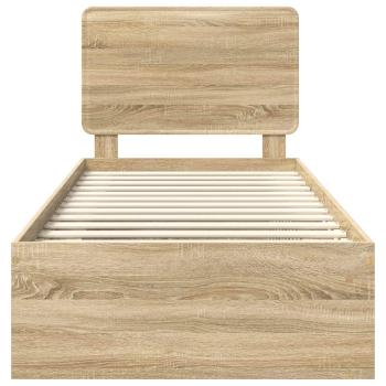 Bettrahmen Sonoma-Eiche 75 x 190 cm Massives Kiefernholz