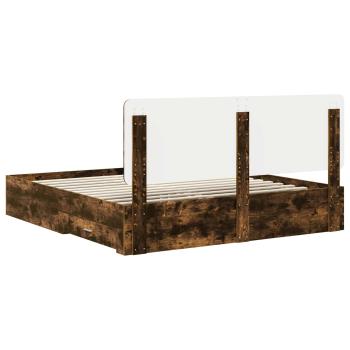 Bettrahmen Geräucherte Eiche 200 x 200 cm Holzwerkstoff