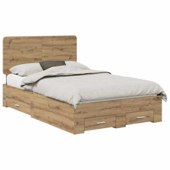 Bettrahmen Artisan-Eiche 135 x 190 cm Holzwerkstoff