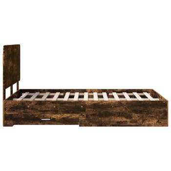 Bettrahmen Geräucherte Eiche 120 x 200 cm Holzwerkstoff