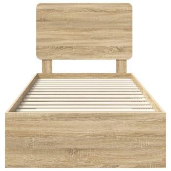 Bettrahmen mit Kopfteil Sonoma-Eiche 100 x 200 cm Holzwerkstoff