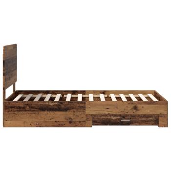 Bettrahmen mit Kopfteil Altholz 100 x 200 cm Holzwerkstoff