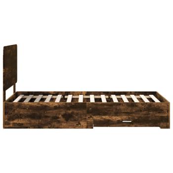 Bettrahmen Geräucherte Eiche 90 x 190 cm Holzwerkstoff