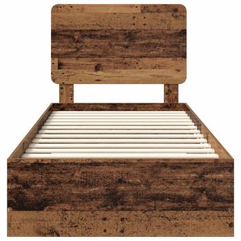 Bettrahmen mit Kopfteil Altholz 90 x 190 cm Holzwerkstoff