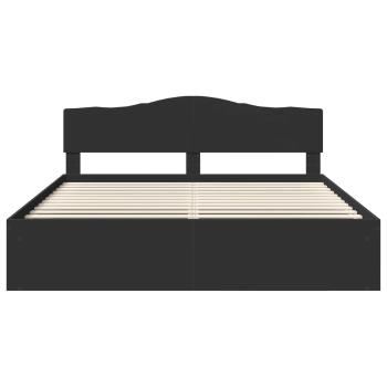 Bettrahmen Schwarz 180 x 200 cm Massives Kiefernholz