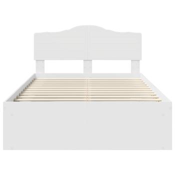 Bettrahmen mit Kopfteil Weiß 120 x 200 cm Massives Kiefernholz
