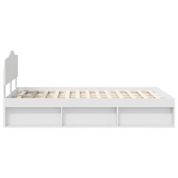 Bettrahmen mit Kopfteil Weiß 120 x 190 cm Massives Kiefernholz