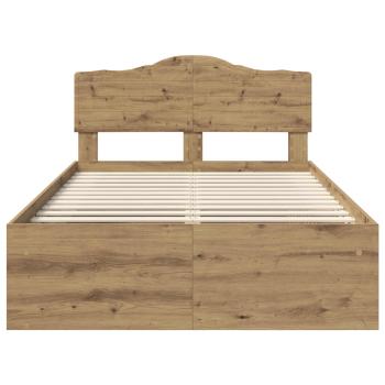 Bettrahmen mit Kopfteil Kunsthandwerk Eiche 120 x 190 cm