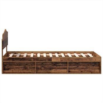 Bettrahmen Altholz 100 x 200 cm Massives Kiefernholz