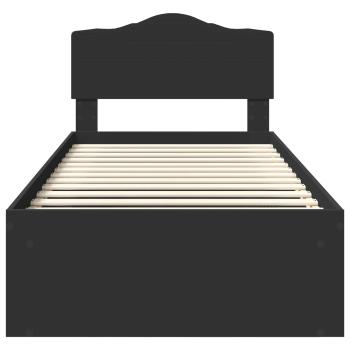 ARDEBO.de - Bettrahmen Schwarz 90 x 200 cm Massives Kiefernholz