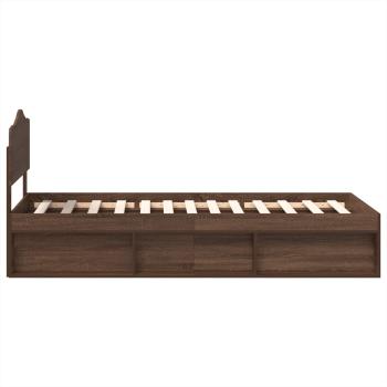 Bettrahmen Braun Eichen-Optik 90 x 200 cm Massives Kiefernholz