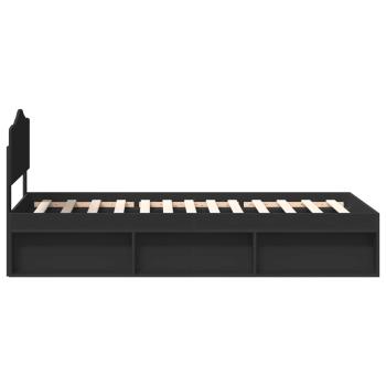 Bettrahmen Schwarz 75 x 190 cm Massives Kiefernholz